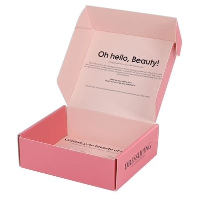 Parlak Mat Vernikleme Pembe Mailer Nakliye Kutusu Kozmetik Ambalaj Kutuları OEM Logosu