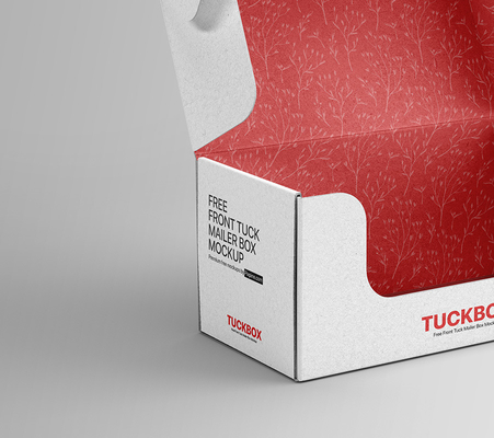 Ofset Baskı Ücretsiz Önü Kapalı Posta Gönderim Kutuları Nakliye Kutusu Mockup'ı