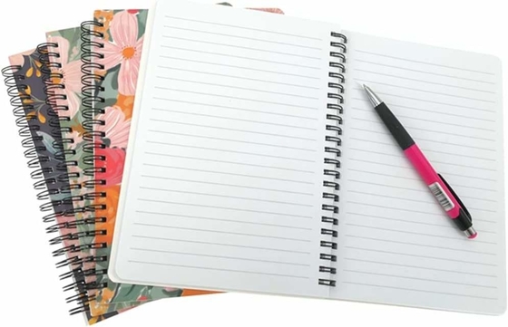 5.5&quot;X8.5'' 6&quot;X9&quot; 8.5&quot;X11&quot; Spiral Defter Baskı Günlüğü Tel Ciltli Çizgili Eskiz Defteri